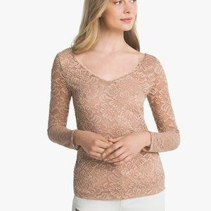 *2 for $25* WHBM Reversible Long Sleeve Lace Tee